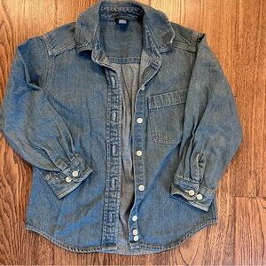 Vintage Lands' End Denim Button Down Shirt Medium EUC